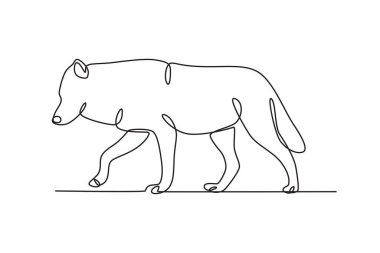 Bir kurt yiyor. Kurt tek çizgi çiziyor