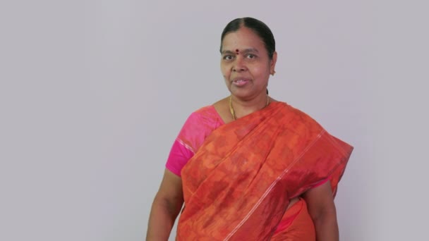 Denne Video Handler Sydindisk Kvinder Der Siger Super Foran Kameraet – Stock-video