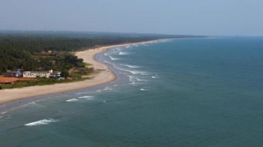 Gokarna Sahilleri Panoramik Drone Manzarası, Karnataka, Hindistan