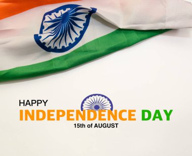 Hindistan 'ın özgürlüğünü bu canlı görüntüyle kutlayın. Mesajınız için Hint bayrağı ve uzayı.