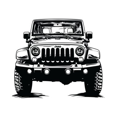 Monster Off Road jeep silhouette , vector design illustration clipart