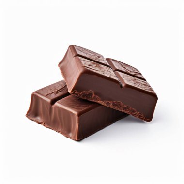 two truncated chocolate bars on a white background clipart