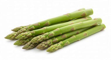 Fresh green asparagus spears on white background clipart