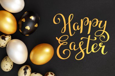Paskalya tebrik kartı Paskalya yumurtaları.