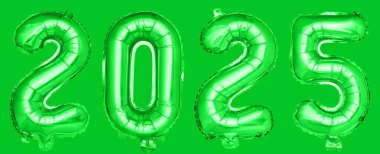 2025 numaralı yeşil folyo balonları..