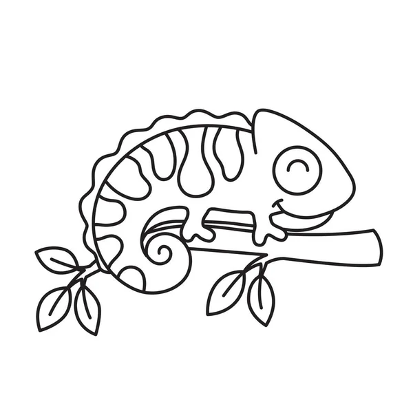 Ilustração Vetorial Camaleão Bonito Brilhante Estilo Dos Desenhos Animados —  Vetores de Stock