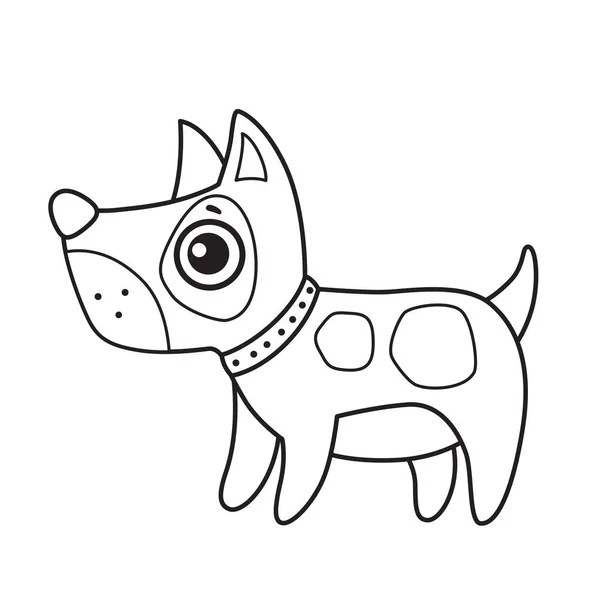 Funny Pet Animal Coloring Dog Cartoon Style — Stockový vektor