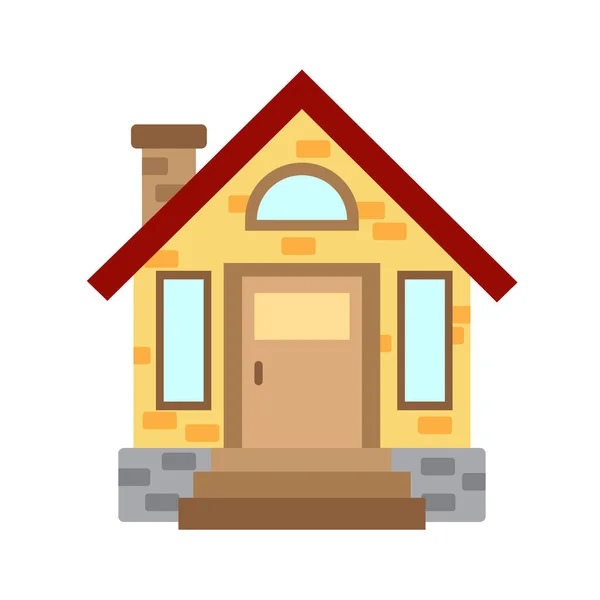 Ilustração Vetorial Bonito Pequena Casa Isolada Fundo Branco —  Vetores de Stock