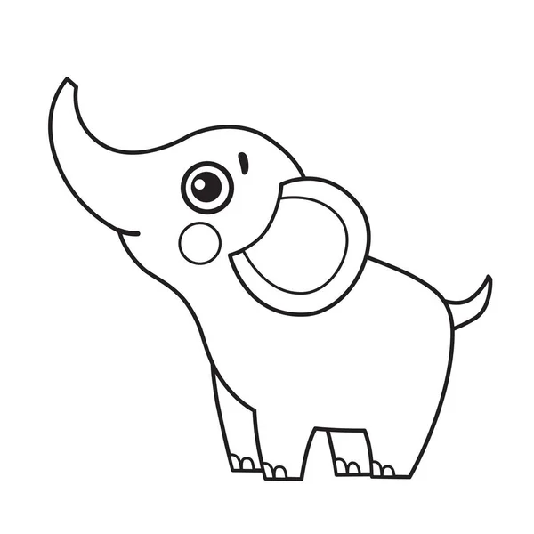 Animal Estimação Engraçado Colorir Elefante Estilo Desenho Animado —  Vetores de Stock