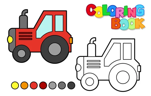 Página de colorir trator isolado para crianças imagem vetorial de