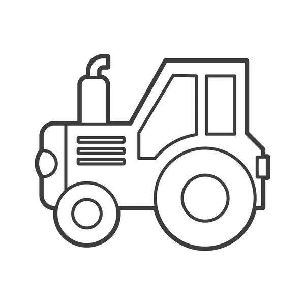Vector Illustration Tractor 테두리가 아이콘 스타일 어린이를 — 스톡 벡터