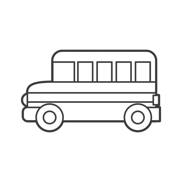 Векторна Ілюстрація Шкільного Автобуса Стиль Піктограм Чорним Контуром Розмальовка Дітей — стоковий вектор