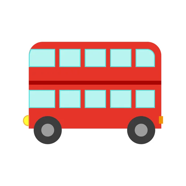 Vektor Illustration Eines Spielzeugautos Flachen Stil Ikone Eines Doppeldeckerbusses — Stockvektor