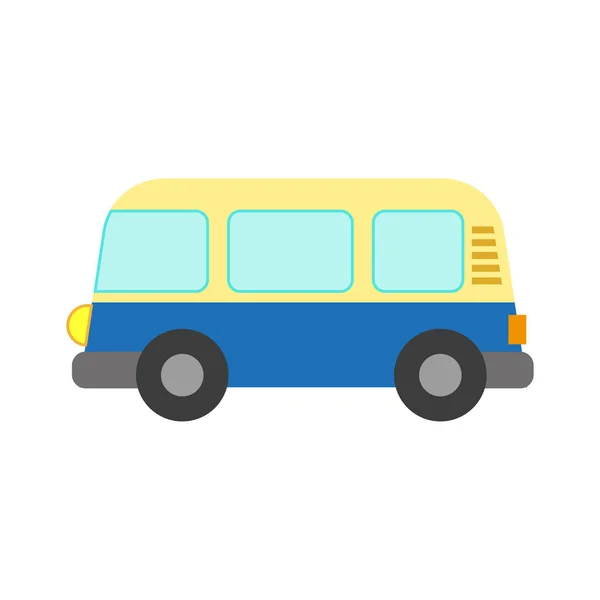 Vektor Illustration Eines Spielzeugautos Flachen Stil Ikone Eines Retro Minivans — Stockvektor