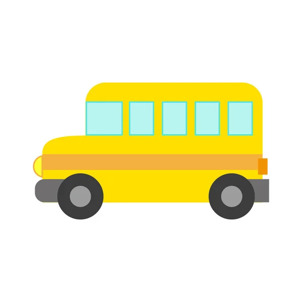 Vektor Illustration Eines Spielzeugautos Flachen Stil Ikone Eines Schulbusses — Stockvektor