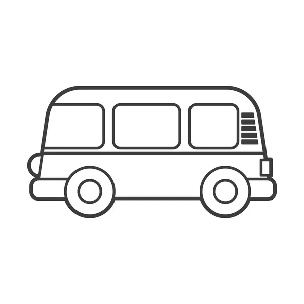 Vektorillustration Eines Minivans Ikonenstil Mit Schwarzem Umriss Malbuch Für Kinder — Stockvektor