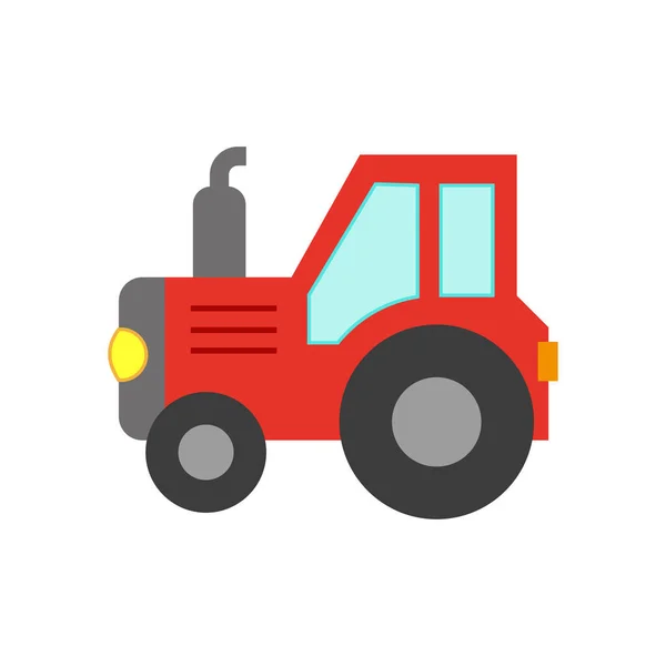 Düz Stil Bir Oyuncak Arabanın Vektör Çizimi Bir Traktörün Simgesi — Stok Vektör