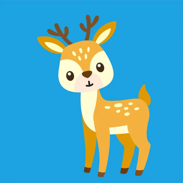 Animales Del Bosque Vectorial Ciervo Divertido Estilo Dibujos Animados — Vector de stock