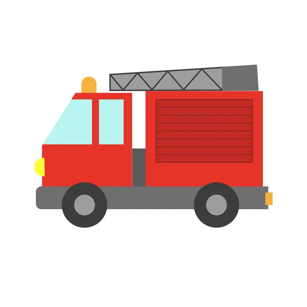 Векторная Иллюстрация Игрушечного Автомобиля Плоском Стиле Икона Пожарной Машины — стоковый вектор