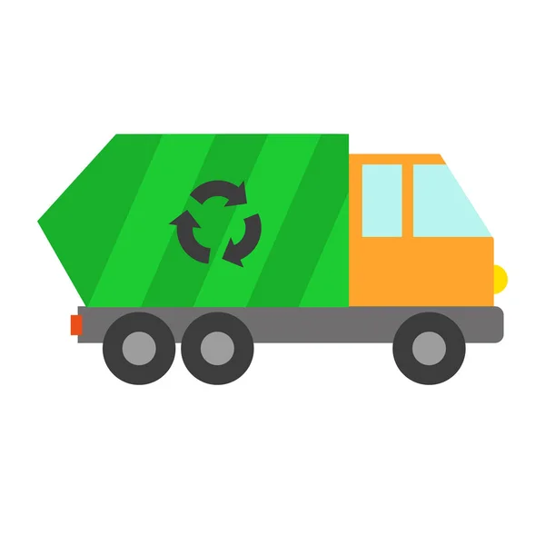 Vector Illustration Toy Vehicle Flat Style Icon Garbage Truck — Stock Vector