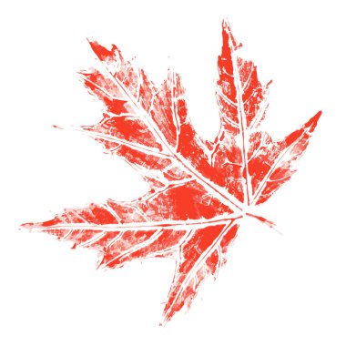 Sonbahar yapraklarının elle boyanmış suluboya baskısı