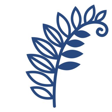 Vector illustration of flower silhouette isolated on white background. Line art icon