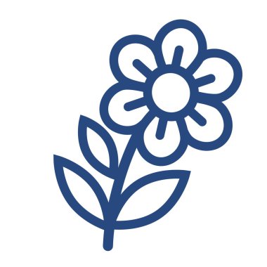 Vector illustration of flower silhouette isolated on white background. Line art icon