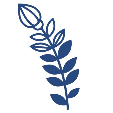 Vector illustration of flowers but silhouette isolated on white background. Line art icon