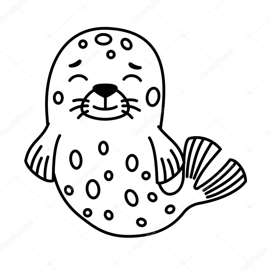 Vector illustration of seal in a cartoon style