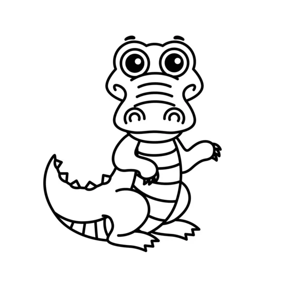 Ilustracja Wektora Aligatora Krokodyl Stylu Kreskówki — Wektor stockowy