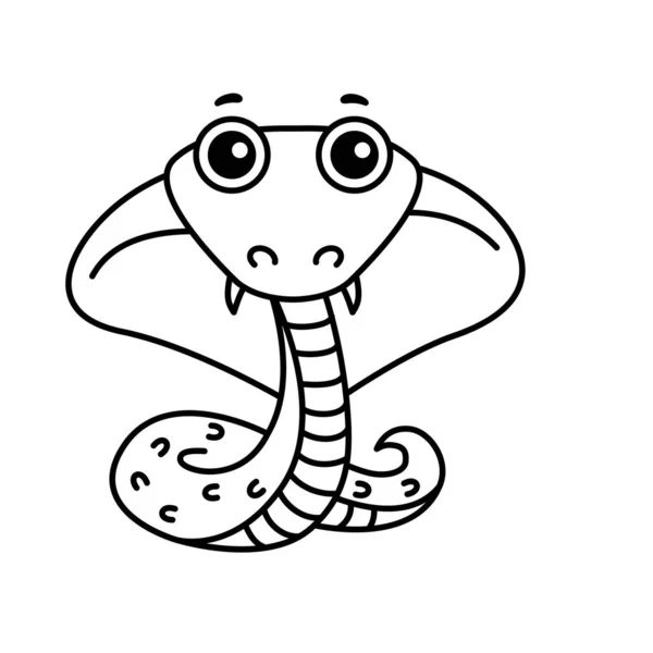 Illustration Vectorielle Serpent Cobra Dans Style Dessin Animé — Image vectorielle
