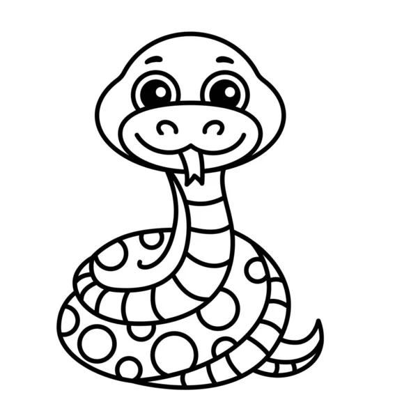 Ilustração Vetorial Serpente Boa Estilo Desenho Animado — Vetor de Stock