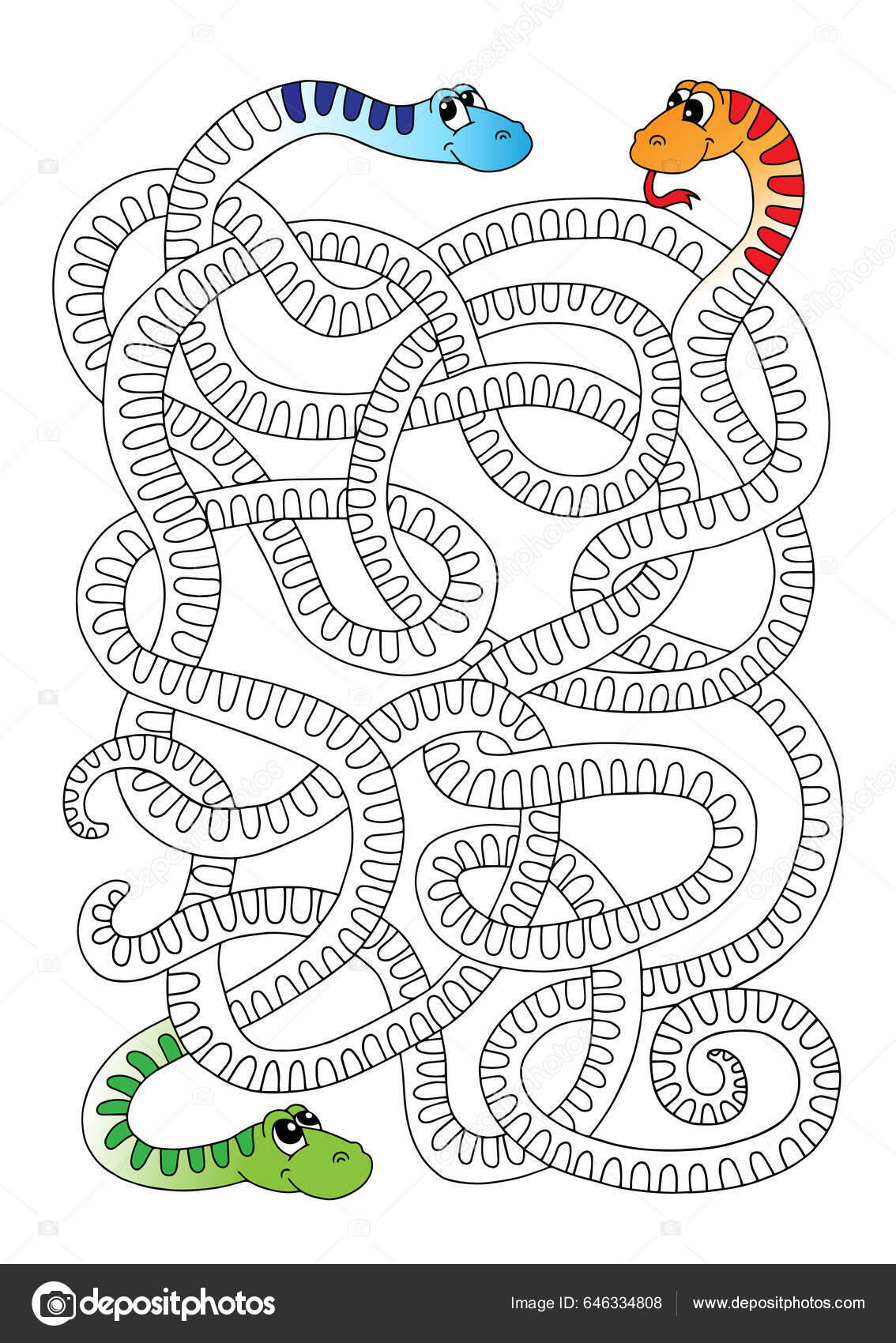Desenho De Jogo Labirinto Cobra Dos Desenhos Animados Colorir