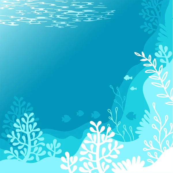 파란색 팔레트 색상의 백그라운드 Vector Illustration Background 산호초의해 — 스톡 벡터