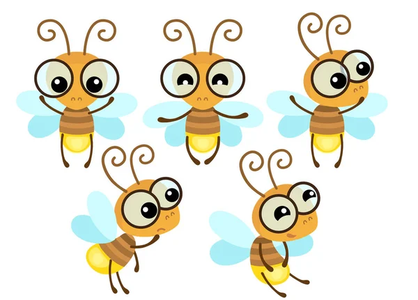 Illustration Eines Lustigen Glühwürmchens Cartoon Stil Vektorsatz Eines Insekts — Stockvektor