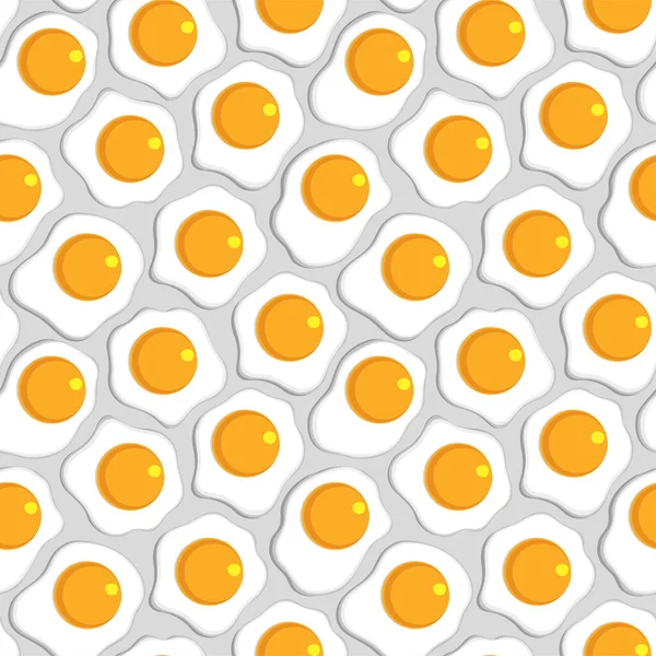 Vector Seamless Pattern Fried Eggs Yellow Yolks Whites Abstract Shape — Stock Vector