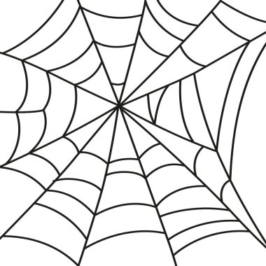 Beyaz arkaplanda izole edilmiş örümcek ağının vektör illüstrasyonu