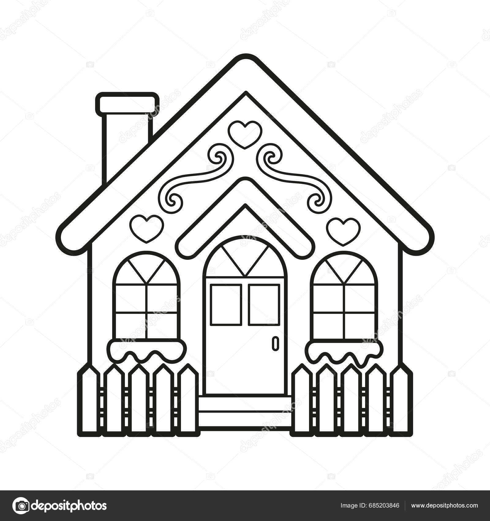 儿童的病媒着色姜饼屋图库矢量图©natasha-tpr 685203846, image size:1600x1700