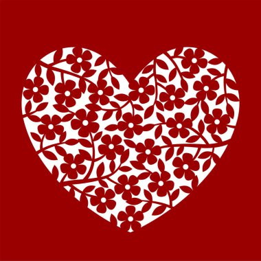 Vektör silueti elle çizilmiş. Düğün ya da Sevgililer Günü için dantel şeklinde bir davetiye kartı.