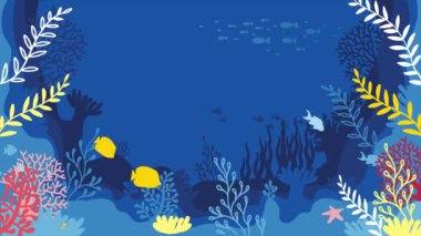 4K animasyon geçmişi. Mercan resiflerinin sualtı yaşamı