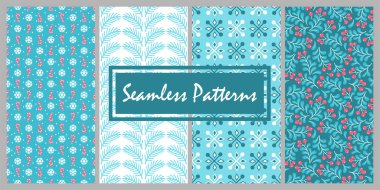 Noel tasarımıyla el çizimi kusursuz desen. Arkaplan, bayram tasarımı, duvar kağıdı, kumaş, tebrik kartları için baskı seti