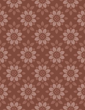 Şekillendirilmiş ayçiçekleri dikişsiz geometrik desen, çiçek duvar kağıdı vektör arkaplan