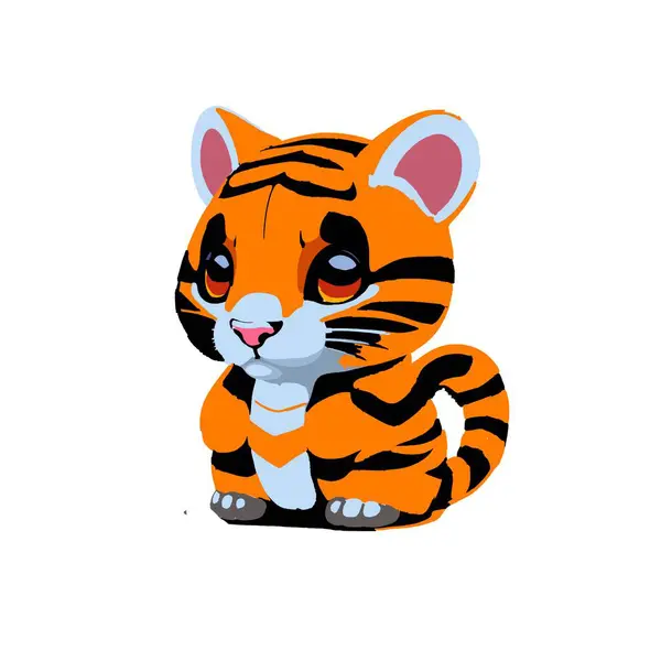 Милий Мультиплікаційний Тигр Ізольований — стокове фото