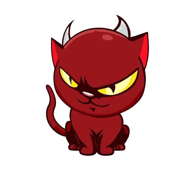 Angry Red Devil Horns Векторная Иллюстрация Белом Фоне — стоковое фото