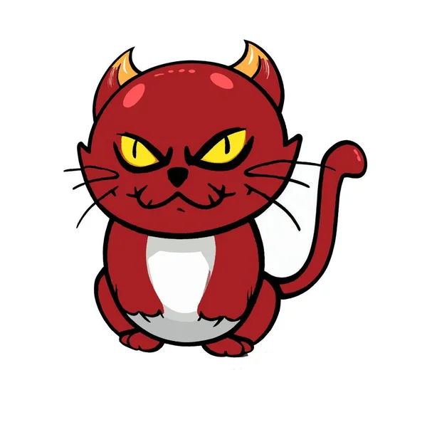 Angry Red Devil Horns Vector Illustration Isolated White Background — Stock Photo, Image