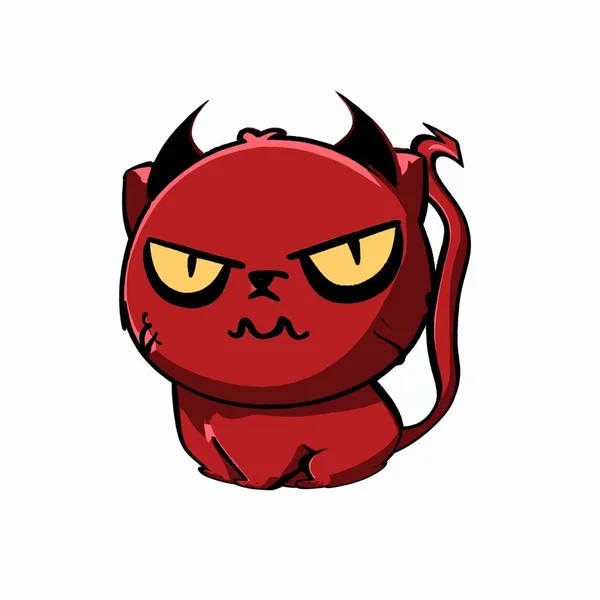 Angry Red Devil Horns Vector Illustration Isolated White Background — Stock Photo, Image