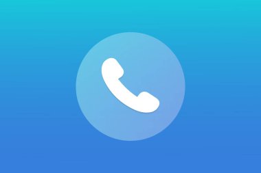 Mavi arkaplanda parlak çağrı düğmesi vektörü