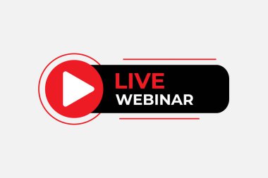 Çal düğmesi ve metni olan canlı webinar düğmesi ögesi 