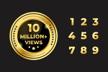 10 million views celebration label design clipart