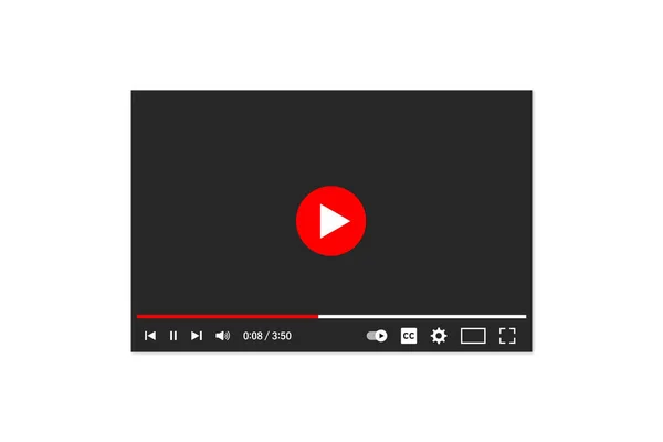 stock vector Realistic youtube multimedia player template